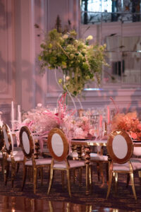 Class Event Rentals Xiomara chairs with Athena table in gorgeous wedding setting